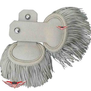 Flecos de hilo de plata de la mejor calidad para epaulettes franceses Napoleón, flecos de hilo de plata hechos a mano para hombro de uniforme - Product Image 4