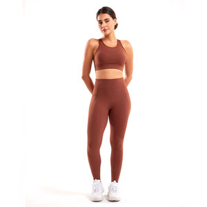 Stylish High Quality Breathable Lightweight Comfortable Performance Best Seller Fitness Wear High Waist Leggings Sports Bra Set - Product Image 6