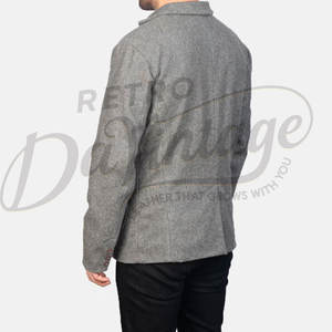 Blazer en Laine Grise Premium pour Homme – Coupe Slim, Décontracté et Habillé, Léger, Doux et Chaud - Product Image 2