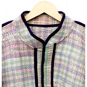Veste Kantha élégante, de qualité supérieure, respirante, matelassée et écologique pour femmes, avec col mandarin et manches chauve-souris - Product Image 4