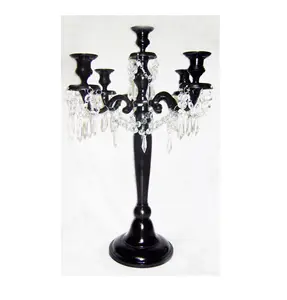 Nordic Style Cheap Fancy Metal Candle Holder Black Colour Candelabra For Wedding Centrepiece Birthday Dinning Table Decorative