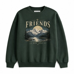 Sudadera Personalizada con Estampado de Montaña, Cuello Redondo, Corte Regular para Hombre, 100% Algodón, Diseño Tejido Informal para Otoño - Product Image 1