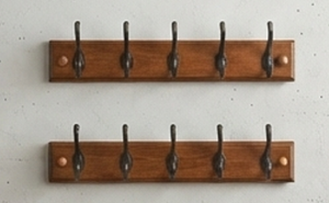 Modern Wood Wall <b>Hook</b> Rack With 4 <b>Black</b> Metal <b>Hooks</b> Rustic Style For Clothing Storage Elegant Home Decoration - Product Image 3