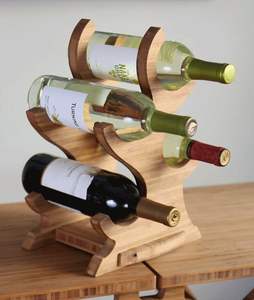 Compact Freestanding Wooden <b>Wine</b> <b>Rack</b> Fits Perfectly In Corners Counters Or Small Spaces - Product Image 3