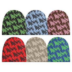Gorro Unisex Estilo Urbano con Estampado de Letras, Gorro de Invierno de 56-58 cm, Tejido por Computadora, Impresión por Sublimación, 100% Acrílico - Product Image 1