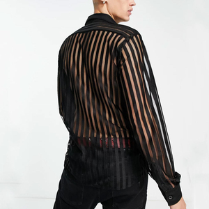 Casual Woven Turn-Down Collar <b>Men</b>’s Shirts Breathable Button-Up Fashion Shirts - Product Image 2