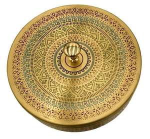 Boîte à épices décorative en fer avec couvercle Mandala, sept compartiments, organisateur de rangement pour épices en métal, utilisation en cuisine, qualité alimentaire - Product Image 4
