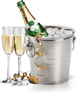 Cubo enfriador de vino cuadrado de acero inoxidable de 5 L de primera calidad para entretenimiento en mesa, a prueba de fugas, bañera plateada para bebidas de fiesta - Product Image 2