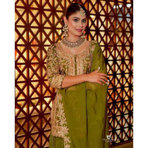 Ensemble de costumes de soirée pour femmes Top Plazzo Dupatta - Product Image 1