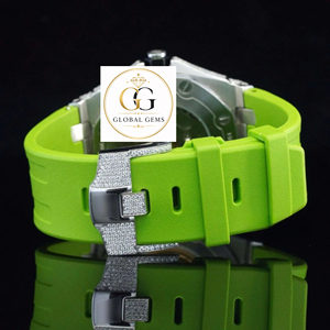 Reloj Mecánico Automático Analógico de Acero Inoxidable con Moissanita DEF de Laboratorio de Alta Calidad, Resistente al Agua, Estilo Hip Hop y de Negocios - Product Image 6