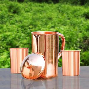 Pichet à boisson durable en cuivre fini avec verres, idéal pour les événements d'entreprise et l'usage domestique, vente en gros depuis l'Inde - Product Image 2