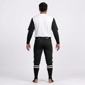 ชุดเบสบอลชาย เสื้อเจอร์ซีย์สีพื้น กางเกงขายาว แขนครึ่งตัว คอวี ติดกระดุม ระบายอากาศ ป้องกันแบคทีเรีย รับสกรีนชื่อทีมได้ทุกแบบ - Product Image 2