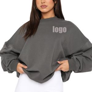 Sudaderas lisas simples de color sólido para mujer, la mejor moda de Invierno para mujer, sudaderas con logotipo impreso personalizado, sudaderas hechas de algodón - Product Image 1