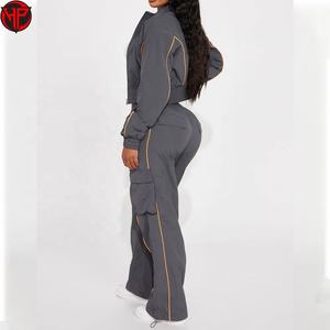 Ensemble de survêtement pour femme en nylon et polyester de qualité supérieure, veste zippée légère, imperméable, respirante, pour l'entraînement - Product Image 5