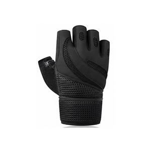 Gants de musculation demi-doigts en PU respirants, légers, avec paume rembourrée, fermeture à boucle pour poignet, pour la gym et le sport - Product Image 3