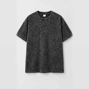 T-shirt surdimensionné pour homme, effet délavé, streetwear, manches courtes, col rond, logo personnalisé - Product Image 2
