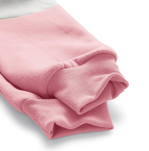 Sweat-shirt polaire à capuche oversize, color block rose et blanc, en coton tricoté, coupe décontractée et ample, unisexe, hiver - Product Image 5