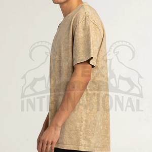 เสื้อยืดผู้ชายสไตล์ลำลอง ผ้าฝ้าย 100% ทรงปกติ ล้างสีแบบแอซิดวอช พร้อมคุณสมบัติป้องกันรอยยับและระบายอากาศได้ดี - Product Image 5
