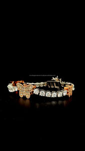 Hot Selling Pass Diamond Tester 925 Sterling <b>Silver</b> Hip Hop Jewelry Custom Butterfly VVS Moissanite Two Tone Tennis Bracelet - Product Image 2