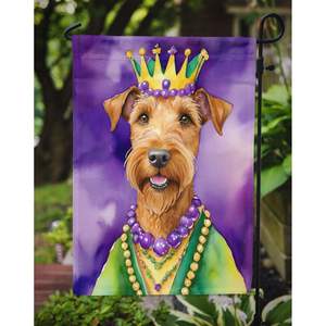 Irish Terrier King Mardi Gras Multicolor <b>Garden</b> <b>Flag</b> Mailbox Decorative Yard Banner for Patio Artwork Flower Beds Small Size - Product Image 3