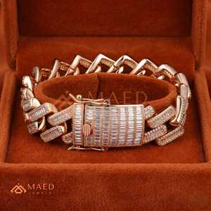 Pulsera de Cadena Fina con Moissanita en Oro Rosa, Estilo Manhattan, Nueva York, para Uso Diario, Fiestas, Bodas, Regalo - Product Image 3