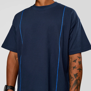 T-shirts personnalisés 100 % coton, longs, tricotés, surdimensionnés, respirants, anti-plis, pour hommes et femmes, impression numérique - Product Image 4