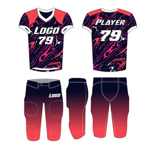 Nouveaux uniformes de football américain respirants à manches courtes, personnalisables pour les équipes - Product Image 2