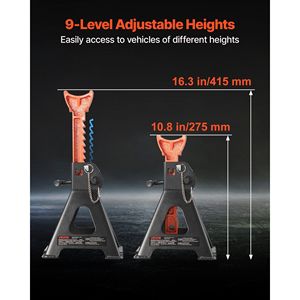 Soportes de Acero para Automóviles de Alta Resistencia con Capacidad para 3 Toneladas (6,600 Libras), Altura Ajustable de 10.8-16.3, con Doble Bloqueo - Product Image 5