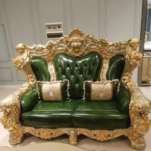 Sofá Seccional de Madera Tallada Verde Langham de Lujo en Oferta, Muebles de Diseño Europeo Elegantes para Sala de Estar y Hotel - Product Image 4