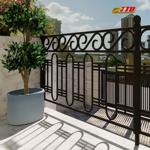 Rampe de balcon en fer forgé haut de gamme pour des designs de balcon modernes et une décoration élégante de rampe extérieure en fer. - Product Image 5