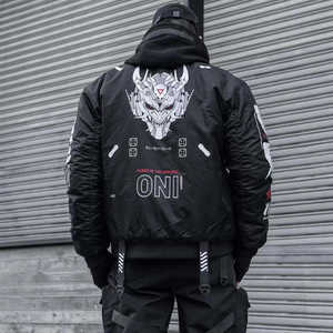 Blouson Bomber Cyberpunk Techwear pour Homme, Veste Coupe-Vent Tactique Cargo Streetwear Hip Hop Harajuku Urbain à Imprimé Graphique - Product Image 6