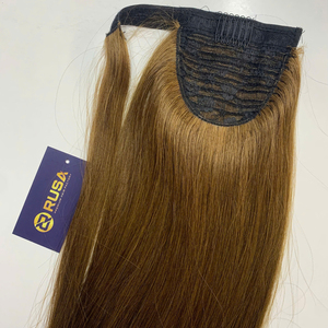Extensions de cheveux humains vietnamiens en queue de cheval, cheveux vierges en vrac, prix abordable, couleur marron, longs et lisses - Product Image 3