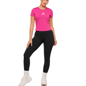 T-shirt en coton doux pour femmes, vente en gros, col rond décontracté, manches courtes, vêtements personnalisés avec logo - Product Image 1