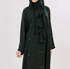 Abaya Saudí Tradicional Islámica de Alta Calidad para Mujer, Diseño Dubai, Primavera, Poliéster Transpirable, Largo hasta el Tobillo, Corte Musulmán - Product Image 3