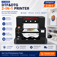 Высококачественный принтер DTF/DTG формата А3 с разрешением 2880dpi, модель YY-3250D, с одной печатающей головкой XP600, цифровая машина для печати на ткани 2-в-1, технология 2026 года