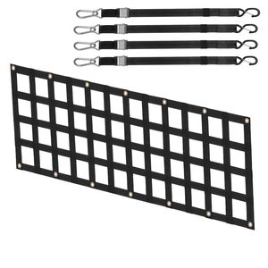 Rete per pianale camion resistente 60 x 18 pollici con 4 cinghie telescopiche regolabili, estensibile e durevole, accessori per il controllo del carico - Product Image 1