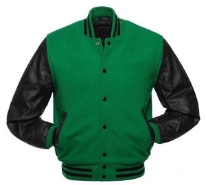 Custom PU Leather Varsity Jacket Wholesale OEM Manufacturer Supplier Wool Body Letterman Style Private <b>Label</b> Bulk Production - Product Image 1