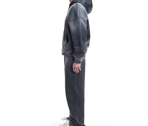 Unisex Tracksuit Hooded Full <b>Sleeve</b> Solid Color <b>Sweatshirt</b> Pants 100% Cotton Breathable Casual Autumn Wear - Product Image 6