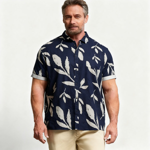 Chemises boutonnées à manches courtes pour hommes, motif à pois, coupe ajustée, respirantes, style décontracté, par un créateur de mode de renom, ODM Printemps - Product Image 1