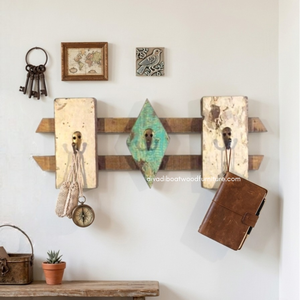 DIVADI Wholesale Handmade Rustic Multifunction Antique Vintage Style 3 <b>Hooks</b> Eco-Friendly Hanging Coat <b>Key</b> Holder Wood <b>Hooks</b> - Product Image 3
