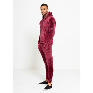 Venta Directa de Fábrica, Conjuntos Deportivos de Terciopelo 100% Transpirables con Cordón Ajustable y Logotipo Personalizado, Conjunto de Dos Piezas para Hombre, Ropa Casual Urbana - Product Image 5
