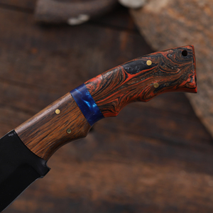 Cuchillo de caza y camping Nordic Forge con hoja fija recubierta en polvo, mango de resina y madera de grado industrial, personalizado OEM. - Product Image 5