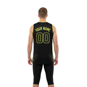 Conjunto de Camiseta de Baloncesto y Pantalones Capri para Hombre, Top sin Mangas con Cuello en V y Líneas Laterales en Contraste, Nombre del Equipo y Números de Jugador Personalizables - Product Image 2