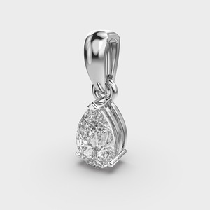 IGI Certified Lab Grown Pear Shape Diamond Solitaire Pendant in <b>Solid</b> 925 Sterling <b>Silver</b> Teardrop Pendant for Women - Product Image 3