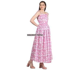 La mejor calidad, nueva fabricación de vestidos de moda en algodón indio, servicio OEM, adultos, mujeres, vestido de algodón Halter, ropa de fiesta - Product Image 2