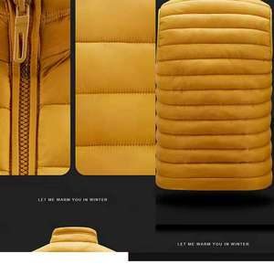Gilet matelassé léger à capuche personnalisé, chaud et compressible, sans manches, grande taille, pour homme, hiver - Product Image 5