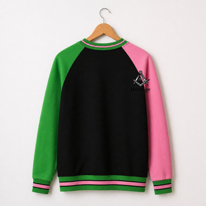 HMR Sweat-shirt à col rond imprimé Alpha Kapa pour femme, de haute qualité, pour l'automne, formel, épais, tricoté, respirant, vert rose - Product Image 2