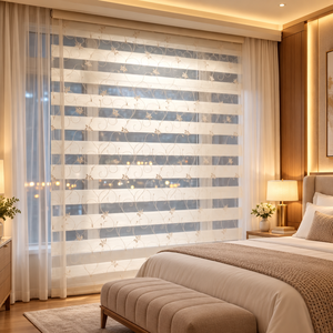Persianas Enrollables WINHOME Serie Super Blanca, Tonos Oscuros, Día y Noche, Tipo Zebra, Personalizadas para Ventanas, Distribuidores, Habitaciones de Hotel, OEM Personalizado - Product Image 1