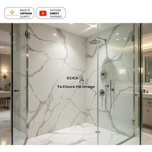 Losa de Cuarzo Fino NV1011 Calacatta con Vetas Pronunciadas, Panel de Cuarzo Sintético Anti-Humedad - Product Image 4