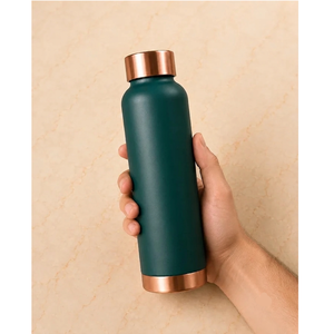 Botella de Agua de Cobre, Diseño Minimalista, Portátil, para Viajes, con Tapa - Product Image 5